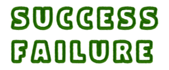Fototapeta premium Success Failure - text written with grass