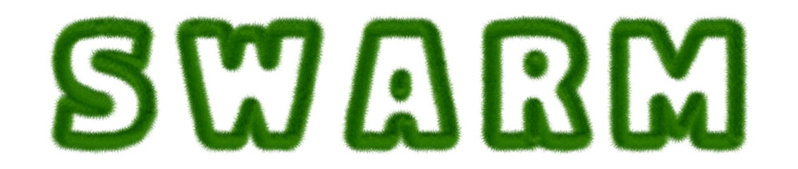 Swarm - text written with grass