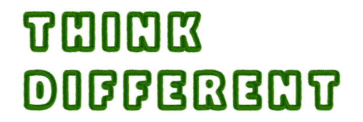 Naklejka premium Think Different - text written with grass