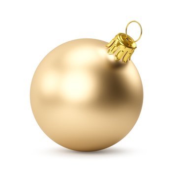 3D rendering Golden Christmas Ball on a white background