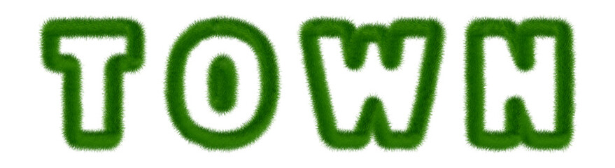 Town - text written with grass