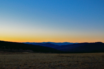 sunset in mountains