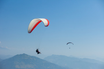 Paragliding over Pokhara, Nepal