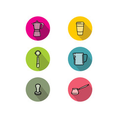Coffee shop flat icon logo vector