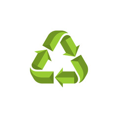 Recycle vector illustration, Green recycle sign vector