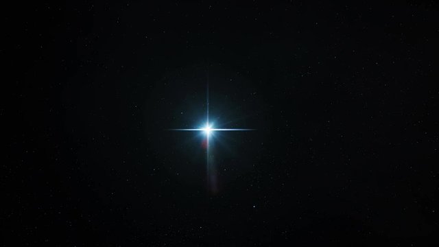 Star of Bethlehem and deep space stellar background.