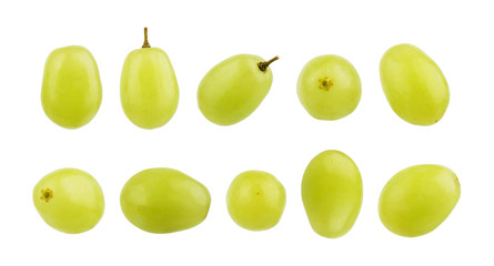 Set of grape berries on a white background