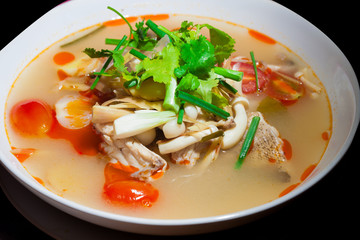 Tom Yam Goong  with black isolate background