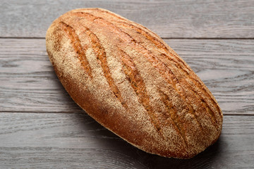 Bread loaf on wooden table