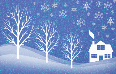 Blue Christmas magic greeting card