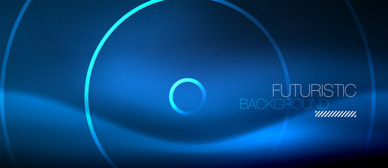 Neon glowing circles background