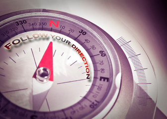 Follow your direction - concept image with navigational compass