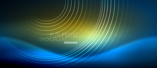 Neon glowing circles background
