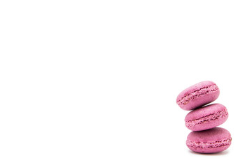 Delicious macaroons on white background
