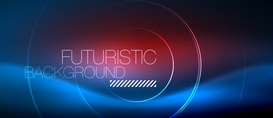 Neon glowing circles background