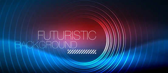 Neon glowing circles background