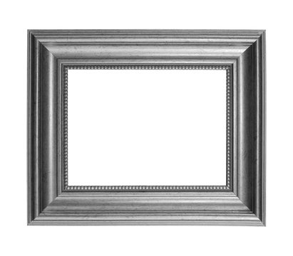 Gray picture frame isolated on white background with clipping path