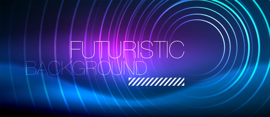 Neon glowing circles background