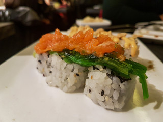 Japan rolls with fish and rice.