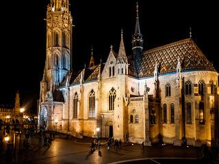St Matthias Church Budapest at night