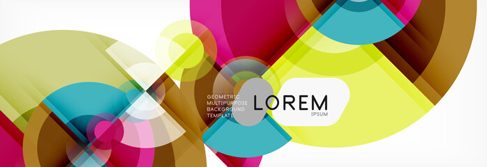 Abstract background bright circles geometric design