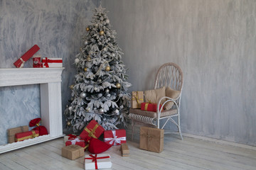 winter Christmas tree new year holiday gifts