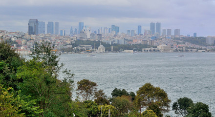 Fototapeta premium New European part of the city of Istanbul, Turkey, visible from the seashore