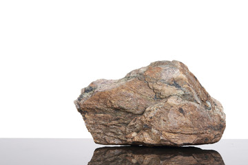Big stone on black granit