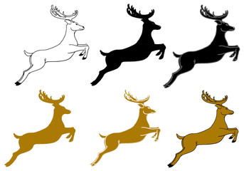 deer,hand draw,vector shadow
