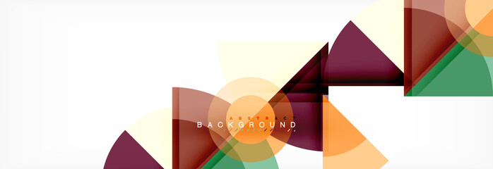 Triangles and circle geometric background