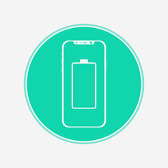 Phone with battery vector icon sign symbol