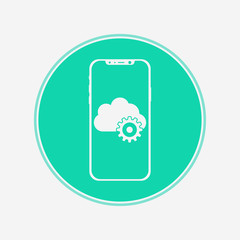 Phone with cloud vector icon sign symbol