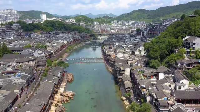 Old bridge and town at Fenghuang in Hunan, China