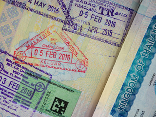 Visa Stamps In Ukraine Passport Including Those Of Asian Countries 