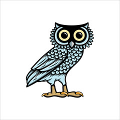 Obraz premium Owl illustration logo vector, owl of athena vector