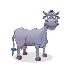 Cute cartoon cow. Vector illustration, eps 10.