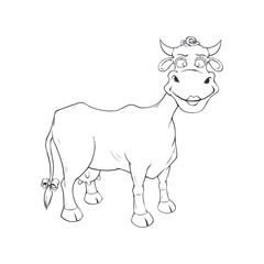 Cute cartoon cow. Vector illustration, eps 10.