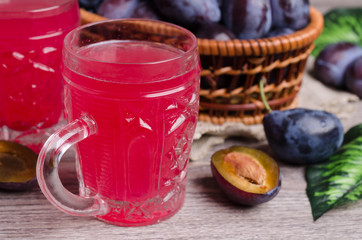 Red drink in glass