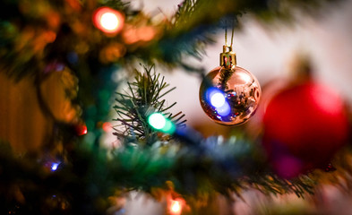 Fototapeta na wymiar Christmas decoration on the Christmas tree