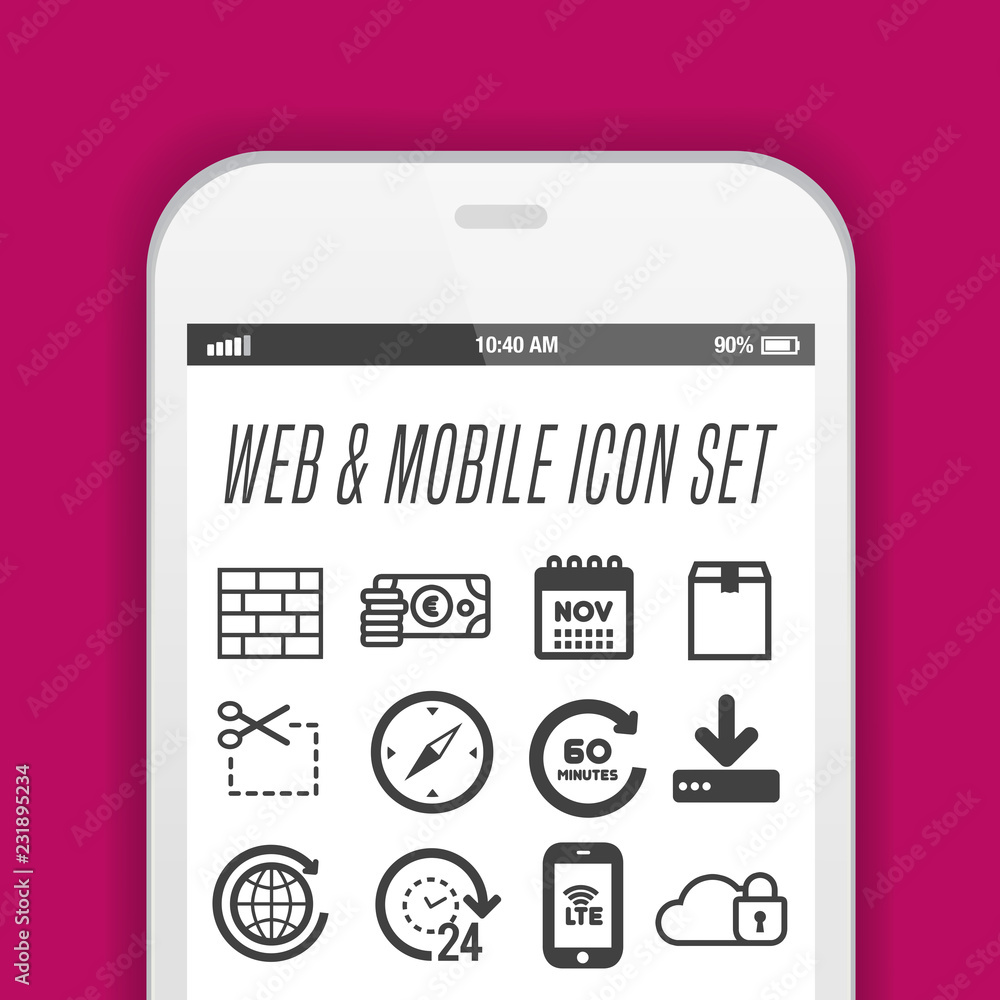 Aufkleber smartphone with app icons - vector smartphone with app icons on its screen.