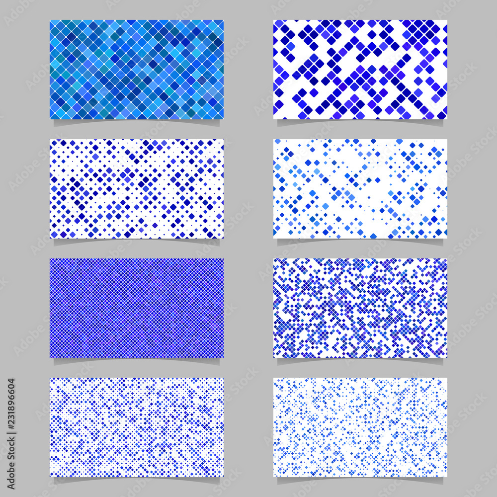 Poster abstract diagonal square pattern mosaic card background template set - vector graphic