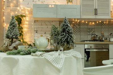 Kitchen decorated for the new year