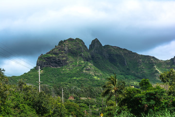 The Anahola Mountains on the Island of Kauai, Hawaii
