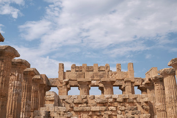 Selinunte, Italy - September 02, 2018: View of the Temple of Hera (Temple E)