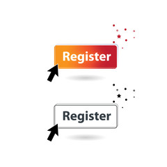 Register or Sign Up Button. Simple concept for mobile registration.