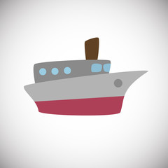 Flat ship on white background icon