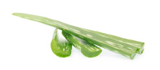 Sliced Aloe Vera isolated on white background