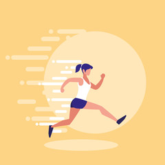 Fototapeta na wymiar woman athlete running avatar character