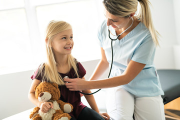 A cute Child Patient Visiting Doctor's Office