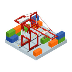 Logistic Service Business Concept Isometric View. Vector